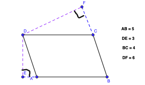 חישוב שטח מקבילית תרגיל 2