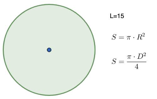 שטח מעגל - דוגמא לשאלה פשוטה נתון היקף המעגל