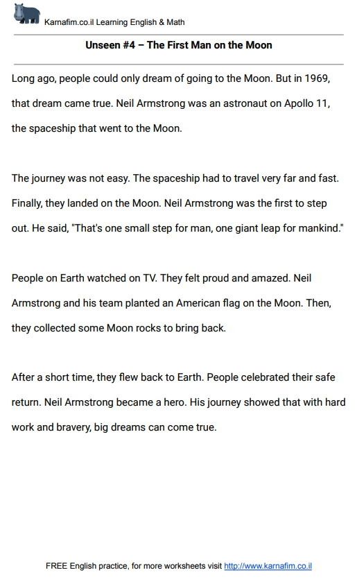 Unseen #4-The First Man on the Moon-story