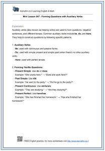 Mini Lesson 047 – Forming Questions with Auxiliary Verbs